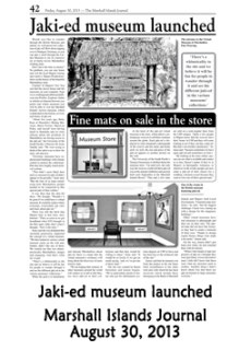 Jaki-ed museum launched, Marshall Islands Journal